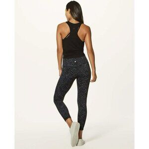 Lululemon Align Pant II (25") Lacescape Dark Cast Black Size 6